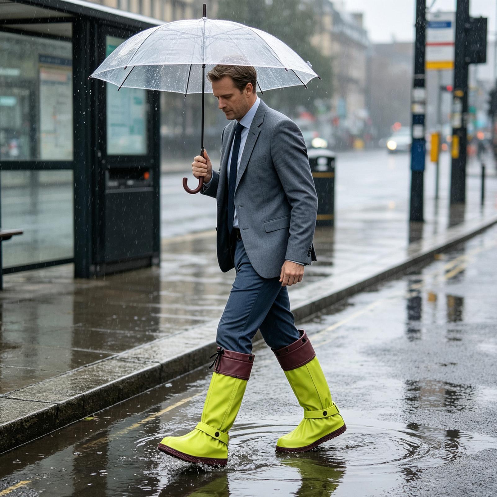 Cycling Commute In Rain - Wielorazowe, antypoślizgowe ochraniacze na buty z